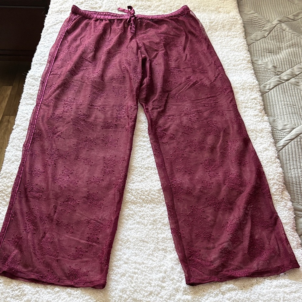 Victoria's Secret Burgundy Lace Lounge Pants